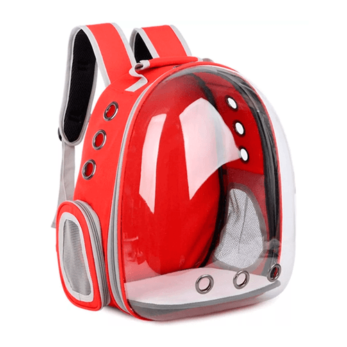 Mochila Transportador para Gatos y Perros - Rojo