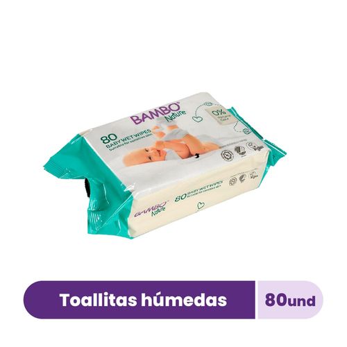 Toallas Húmedas Bambo Nature - Bolsa 80 UN