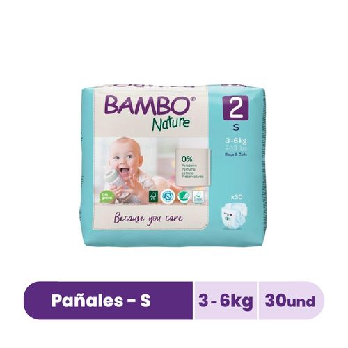 Pañales Bambo Nature Pequeños Talla S - Bolsa 30 UN