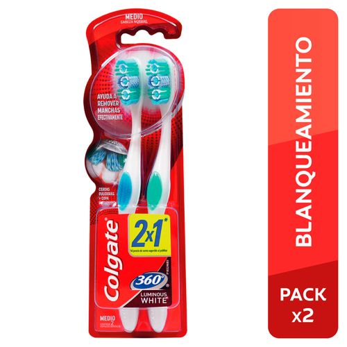 Cepillo Dental Colgate 360 Luminous WhitePack de 2 Und. - Pack 2 UN
