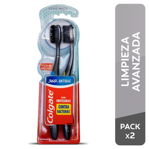 Cepillo Dental Colgate 360 Antibacterial Suave - Blíster 2 UN