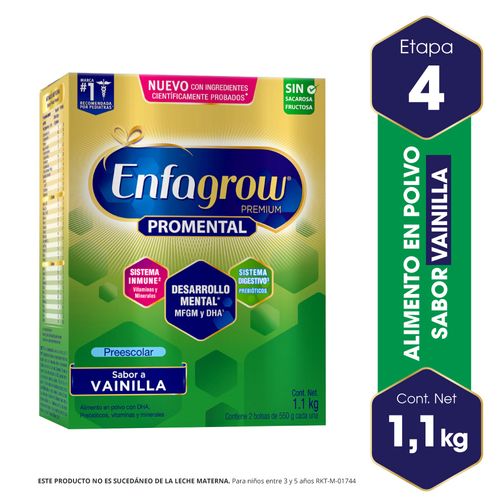 Enfagrow Premium Promental PreEscolar Niños 3 a 5 Años Sabor Vainilla - Caja 1.1 KG