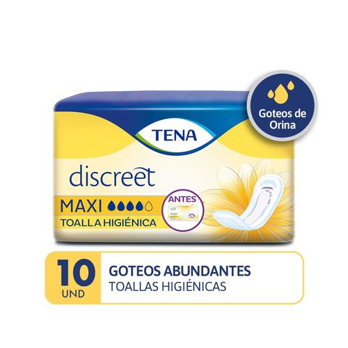 Toalla para Goteos TENA Mujer Maxi - Bolsa 10 UN