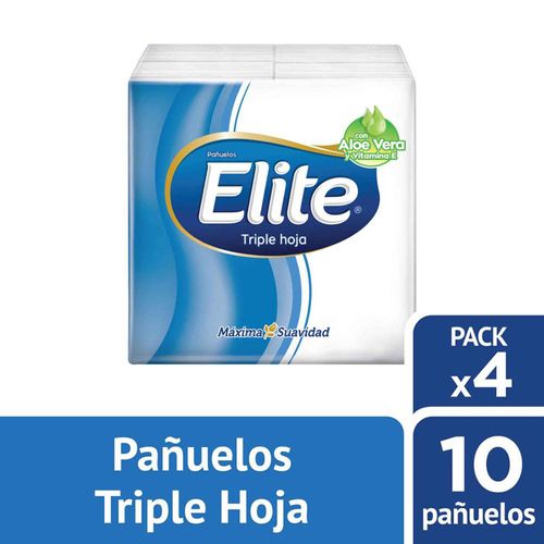 Pañuelos Triple Hoja Elite Aloe Vera - Pack 4 UN