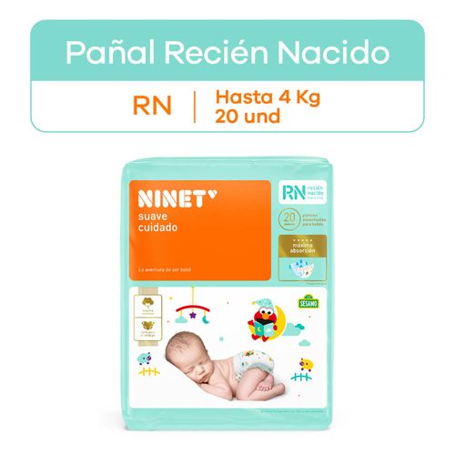 Pañales Ninet Suave Cuidado Recién Nacido - Bolsa 20 UN