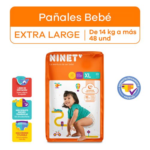 Pañales Ninet Talla XL - Bolsa 48 UN