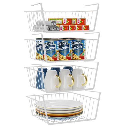 Set X4 Cesta Colgante Organizador para Cocina Baño Dormitorio Blanco 228C