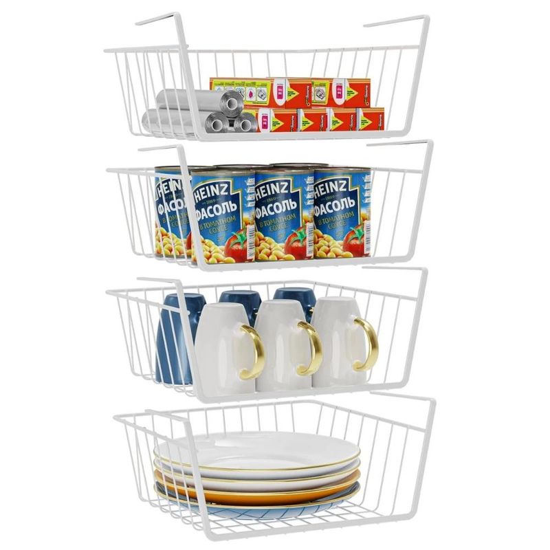 Set-X4-Cesta-Colgante-Organizador-para-Cocina-Baño-Dormitorio-Blanco-228C