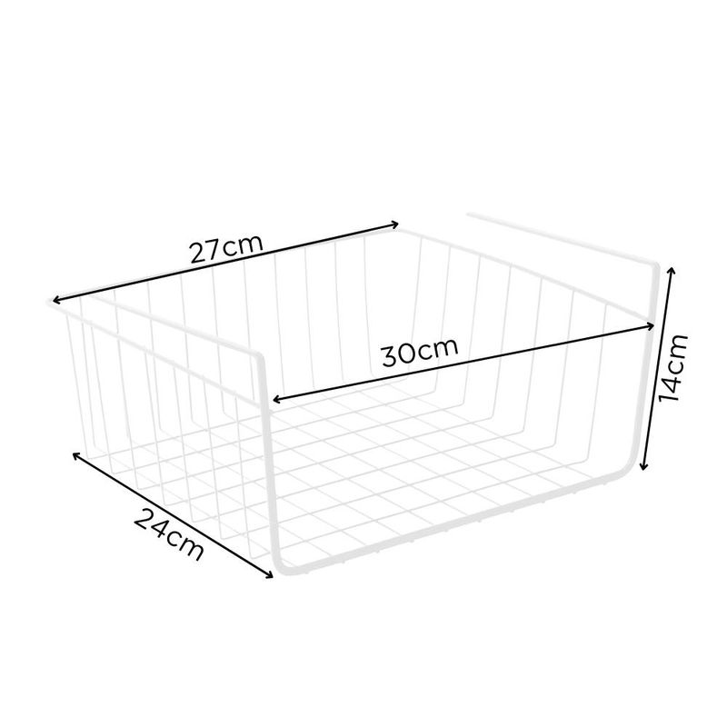 Set-X4-Cesta-Colgante-Organizador-para-Cocina-Baño-Dormitorio-Blanco-228C