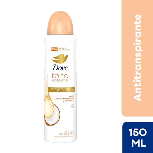Desodorante Spray 48 horas Dove Clear Tone con Crema Humectante - Frasco 150 ML