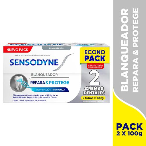 Pack 02 Crema Blanqueadora Sensodyne Repara & Protege