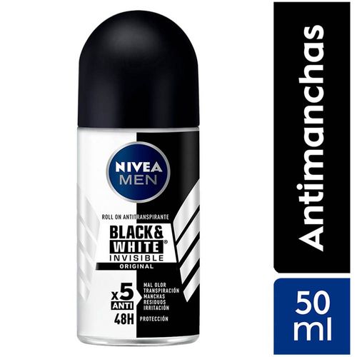 Antitranspirante Roll-on Nivea Invisible Black & White para Hombre - Frasco 50 ML