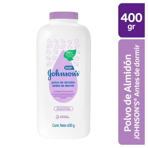Talco de Almidón para Bebé Johnson's Baby Antes de Dormir - Botella 400Gr