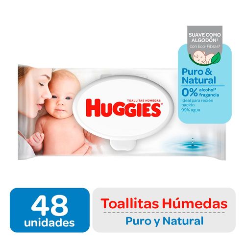 Toallas Húmedas Huggies Puro y Natural - Bolsa 48 UN