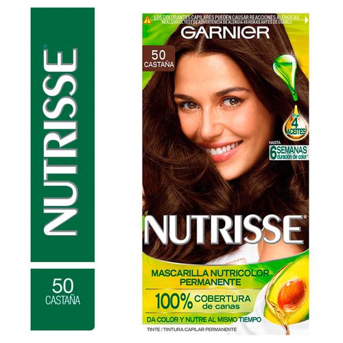 Tinte para Cabello Garnier Nutrisse Tono 50 Castaño Claro - Kit 1 UN