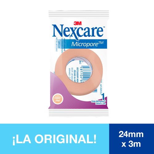 Cinta Nexcare Micropore Beige 24mm x 3m - Caja 1 UN