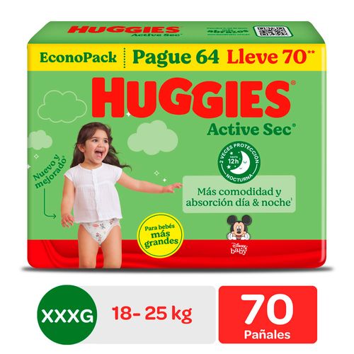 Pañales Huggies Bigpack Active Sec Talla XXXG