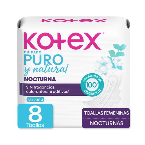 Toalla Higiénica Nocturnas Kotex Con Algodón Orgánico