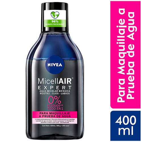 Agua Micelar Desmaquillante Bifásica Nivea Black MicellAir - Frasco 400 ML