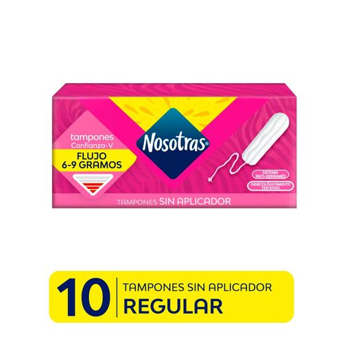 Tampones Sin Aplicador Regular Nosotras - Caja 10 UN