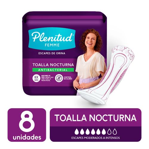 Toalla Higiénica Plenitud Femme Nocturna - Bolsa 8 UN