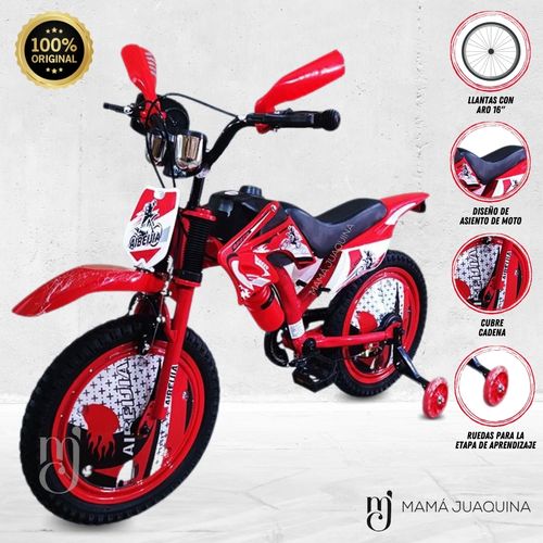 Bicicleta para Niños Aro 16 «MOTO CROSS» Rojo