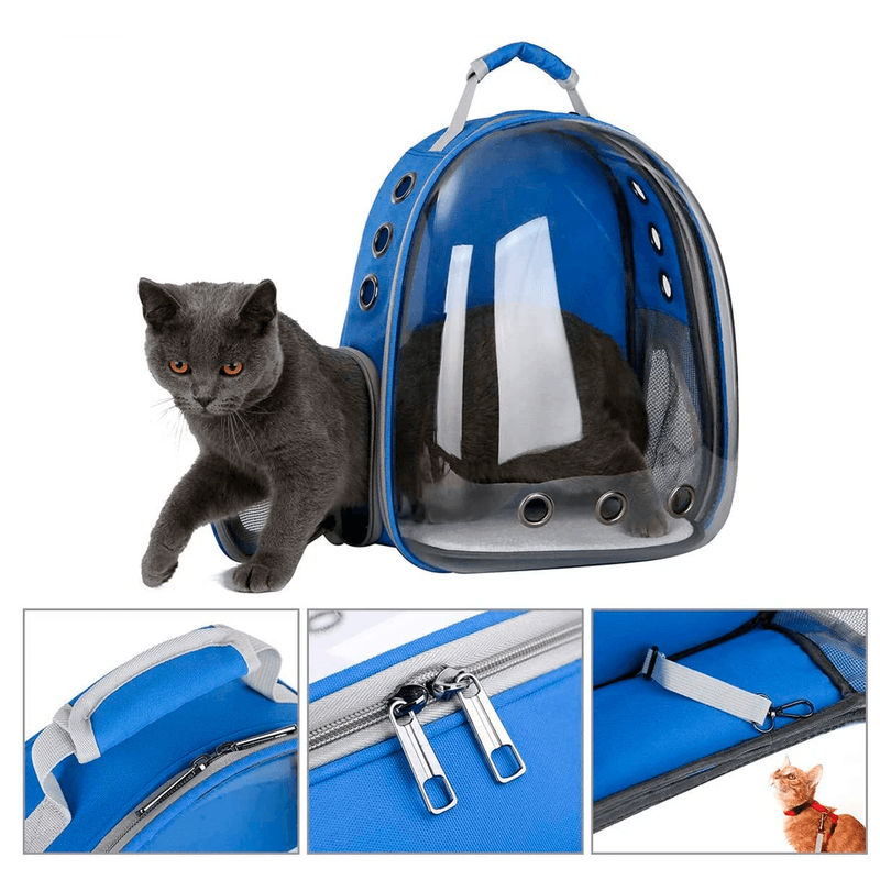 Mochila-Transportador-para-Gatos-y-Perros---Azul