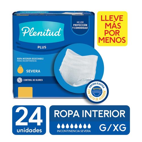 Ropa Interior Desechable Plenitud Protect Plus Talla G/XG - Bolsa 24 UN