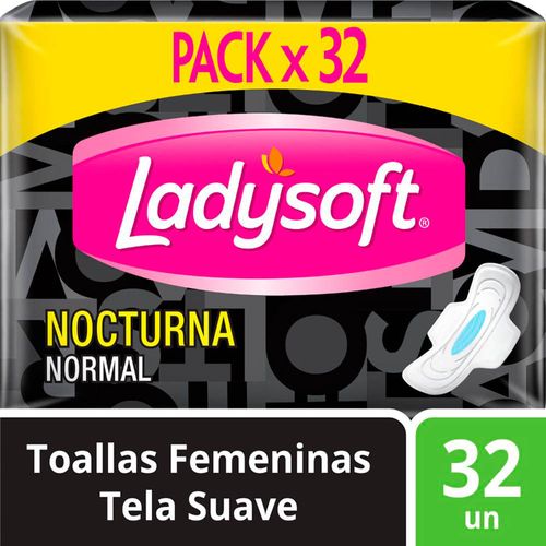 Toallas Hgiénicas Ladysoft Nocturna con Alas - Bolsa 32 UN