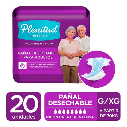 Pañal Adulto Plenitud Protect Talla G/XG - Bolsa 20 UN