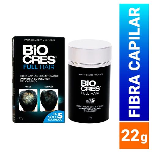 Fibra Capilar Biocres Full Hair Castaño Oscuro - Frasco 22 G