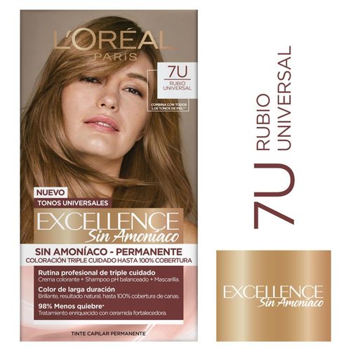 Tinte para Cabello Excellence Sin Amoníaco 7U Rubio Universal - Caja 1 UN