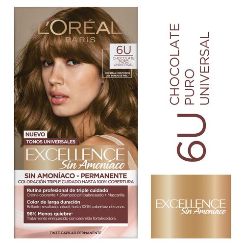 Tinte para Cabello Excellence Sin Amoníaco 6U Chocolate Puro Universal - Caja 1 UN