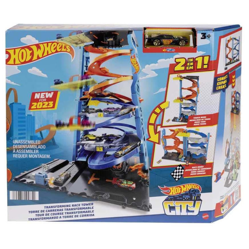 Pista-Hot-Wheels-Torre-de-Carreras-Doble-Altura