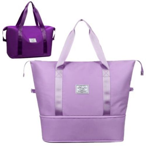 Bolso Cartera Multiuso Viaje Expandible Impermeable Morado