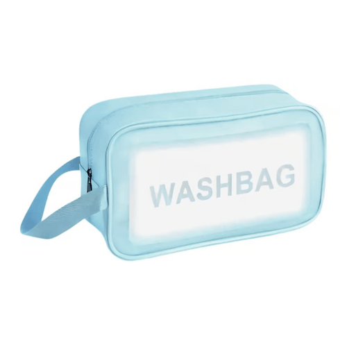 Estuche Neceser Mediano para Cosméticos Impermeable con Asa Celeste