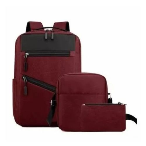 Mochila Morral Pack 3 en 1 Porta Laptop con Puerto Usb 2.0 - Rojo