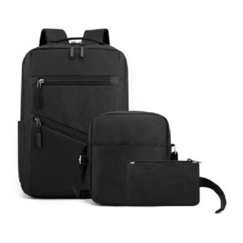 Mochila Morral Pack 3 en 1 Porta Laptop con Puerto Usb 2.0 - Negro