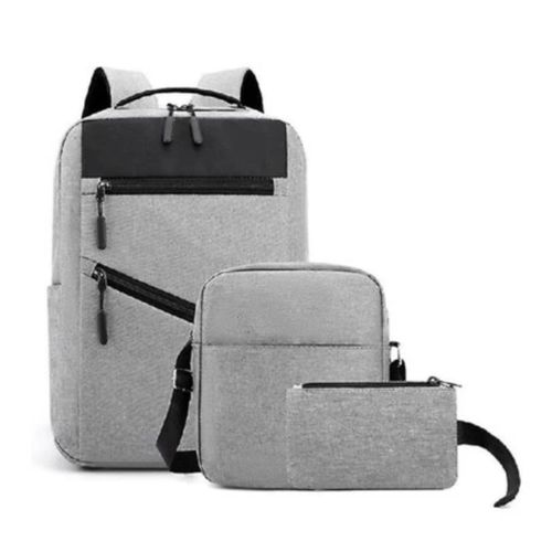 Mochila Morral Pack 3 en 1 Porta Laptop con Puerto Usb 2.0 - Gris