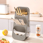 Organizador-Porta-Cubiertos-Triangular-3-Compartimientos-Gris