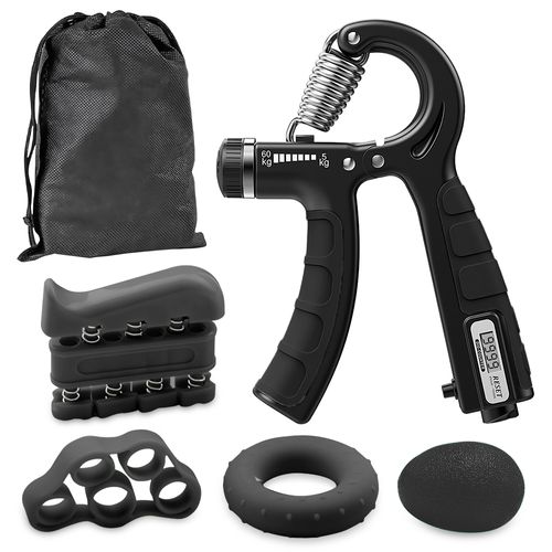 Kit Mancuernas de Mano Ajustable 60Kg Hand Grip 5 EN 1 ST6 Negro