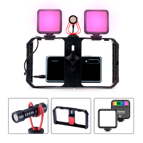 Kit Luz Led Ulanzi Vl49 RGB x2 Soporte U-Rig Pro Micrófono Profesional