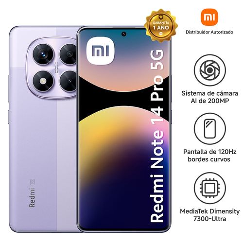 Celular Redmi N14 Pro 5G 8GB RAM 256GB ROM Violeta Lavanda