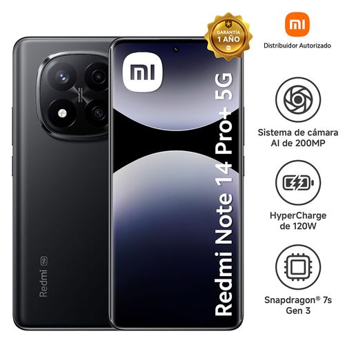 Celular Redmi Note 14 Pro+5G 8GB RAM 256GB ROM Negro Ocaso