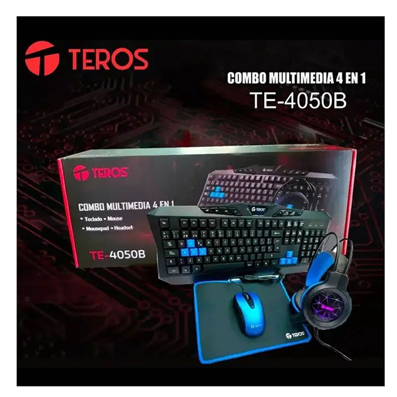 Combo-Teclado-Mouse-Headset-Mouse-Pad-Teros-TE-4050B--Negro-