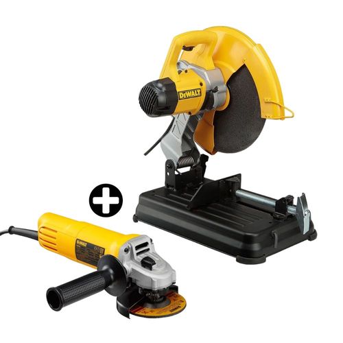 COMBO Tronzadora de Metal/Sierra 14" + 4 discos Dewalt + Amoladora Angular 4-1/2" 750W DWE4010 Dewalt