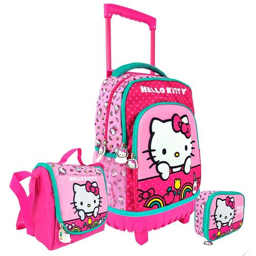 Set Scool Magic Mochirueda Lonchera Cartuchera Hello Kitty Plus