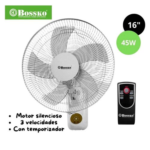 Ventilador de Pared Bossko con Control Remoto 16 Pulgadas BK-8450PD  MEGA IMPORT