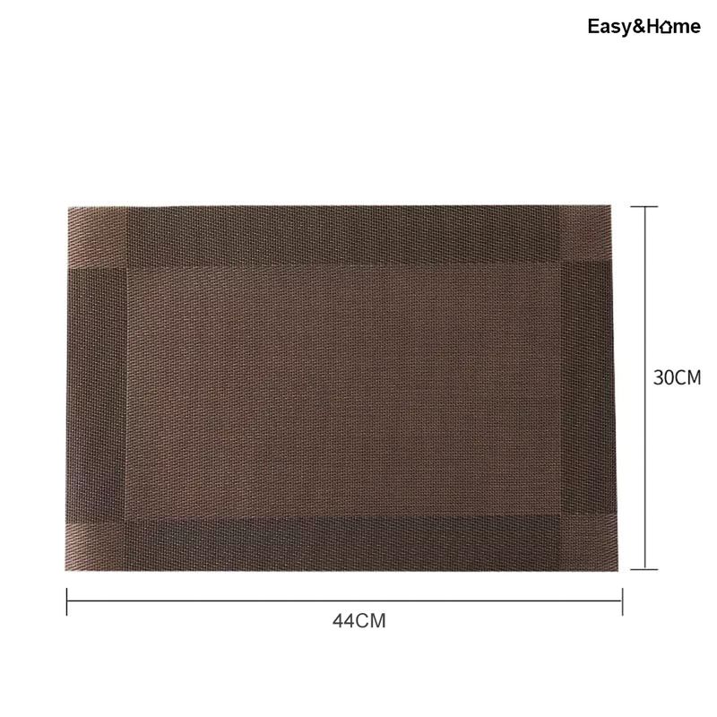 Mantel-individual-Rectangular-Set-x-4-de-Mesa-Minimalista-Easy-Home-Marron-Oscuro