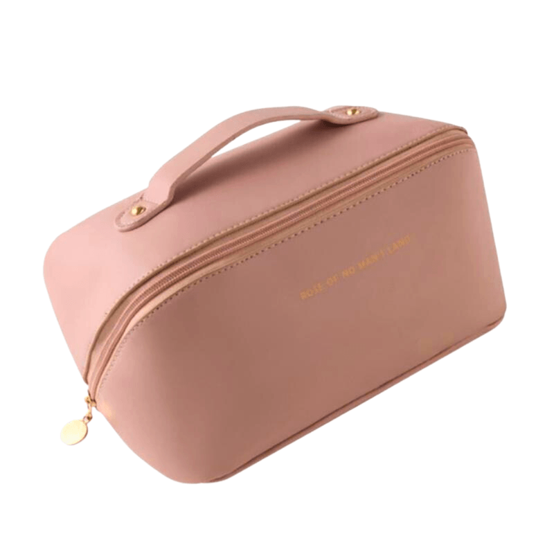 Neceser-Porta-Cosmeticos-de-Cuero-PU-Portatil-con-Asa-Rosa